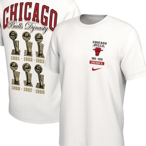 Nike Chicago Bulls White Courtside dynasty tee shirt size XL